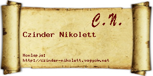 Czinder Nikolett névjegykártya